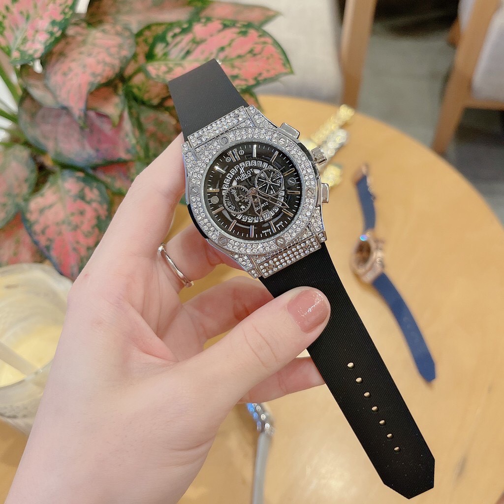 Đồng hồ Nam nữ Hublot mặt đính đá dây cao su hương thơm vani BH 12 tháng | BigBuy360 - bigbuy360.vn