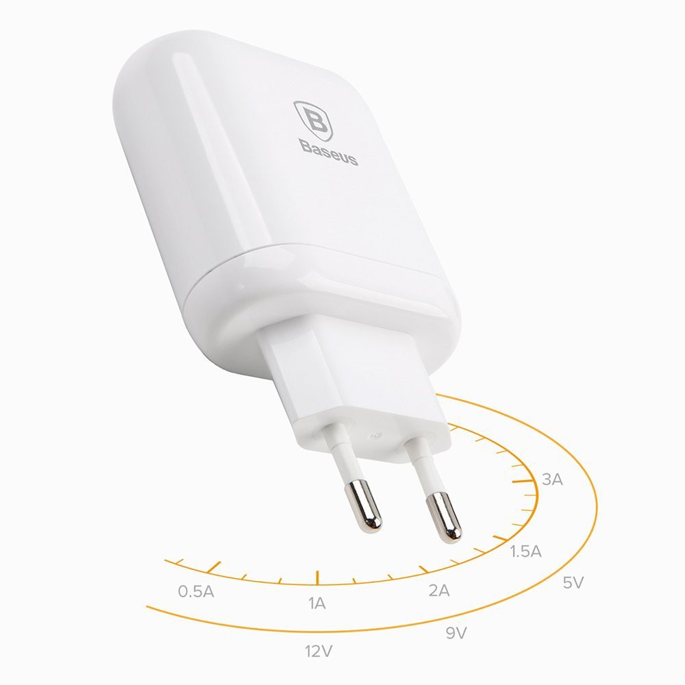 Bộ sạc nhanh đa năng 23W Baseus Bojure 2 cổng USB (23W, Dual USB Quick charge 3.0)