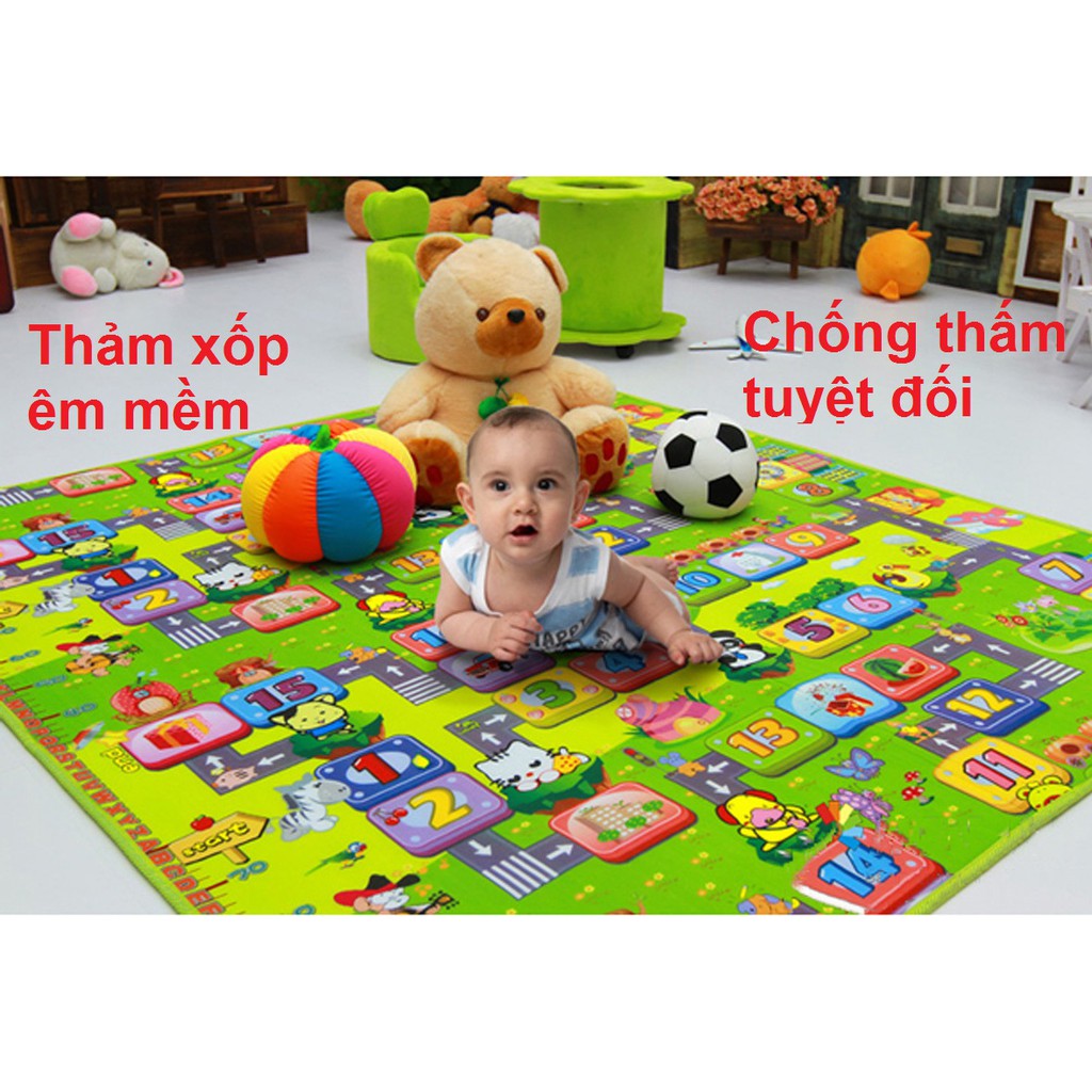 Thảm Trải Sàn Cho Bé Chất Liệu Xốp Maboshi Chống Thấm Nhiều Size Hai Mặt Tập Đi Chống Trượt Dày Dặn