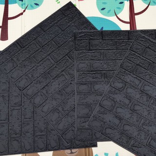Xốp dán tường giả gạch 3d màu đen kích thước 70*77