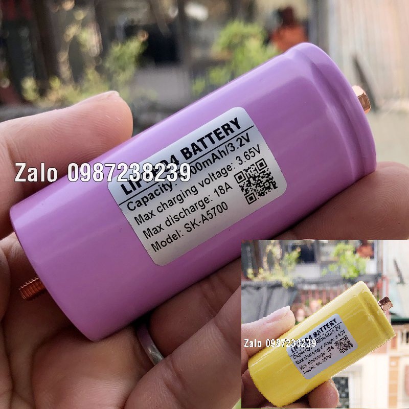 Pin Lithium sắt LifePO4 32650 5500mAh xả 18A