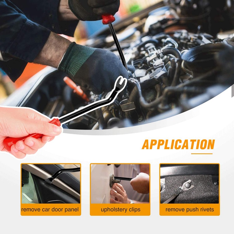 FENDER Set 100 đinh tán nhựa kèm dụng cụ tháo gỡ cho xe hơi Honda Ford Chrysler Toyota
