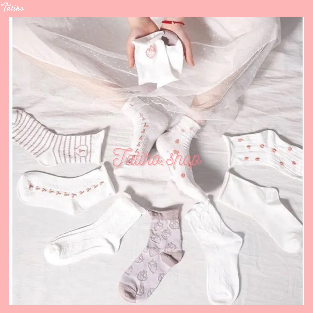 [Hàng Xịn, Giá Tốt] Vớ Nữ Cổ Cao Ren Dày Phong Cách Hàng Quốc Dễ Thương - Mã TV007