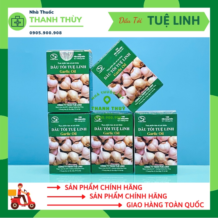 Dầu tỏi Tuệ Linh [Chai 100 Viên]- Tăng Sức Đề Kháng Cho Cơ Thể, Hỗ Trợ Giúp Giảm Mỡ Máu, Giảm Nguy Cơ Xơ Vữa Động Mạch