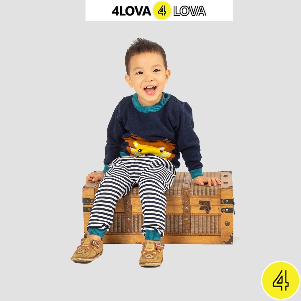 Bộ quần áo nỉ thu đông bé trai bé gái 4LOVA từ 6 tháng đến 3 tuổi BTBG-BSS