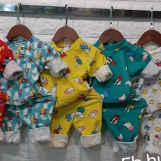 Bộ thu đông dài tay cho bé trai và gái  Chất Liệu Vải Cotton 100% Mềm Mịn Mát Cho Bé Từ 5-25kg