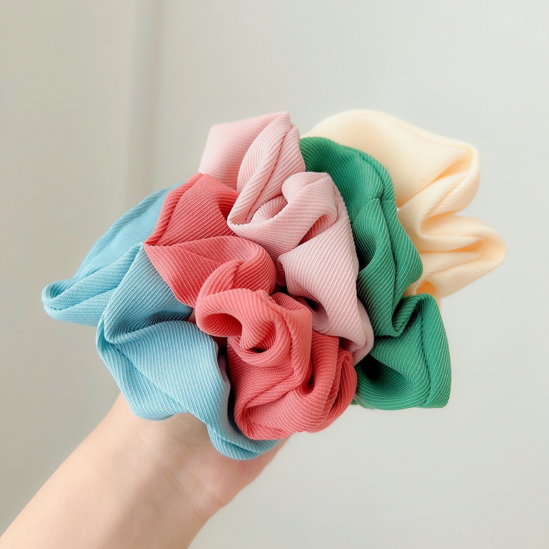 Dây Buộc Tóc Vải Màu Trơn Đơn Giản Thời Trang Hàn Quốc Cho Nữ
