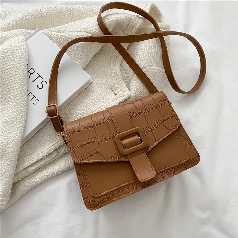 Túi Đeo Vai Dáng Vuông Vân Da Cá Sấu Kiểu retro Thời Trang Cho Nữ