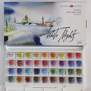 [DC Vẽ Tâm Tâm]Màu nước Whitenights (12 màu - 24 màu -36 màu - Hộp nhựa) White nights