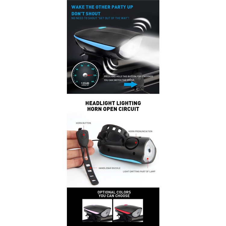 Đèn LED LOCO FISH gắn đuôi xe đạp leo núi/ du lịch kèm sạc tiện dụng chất lượng cao