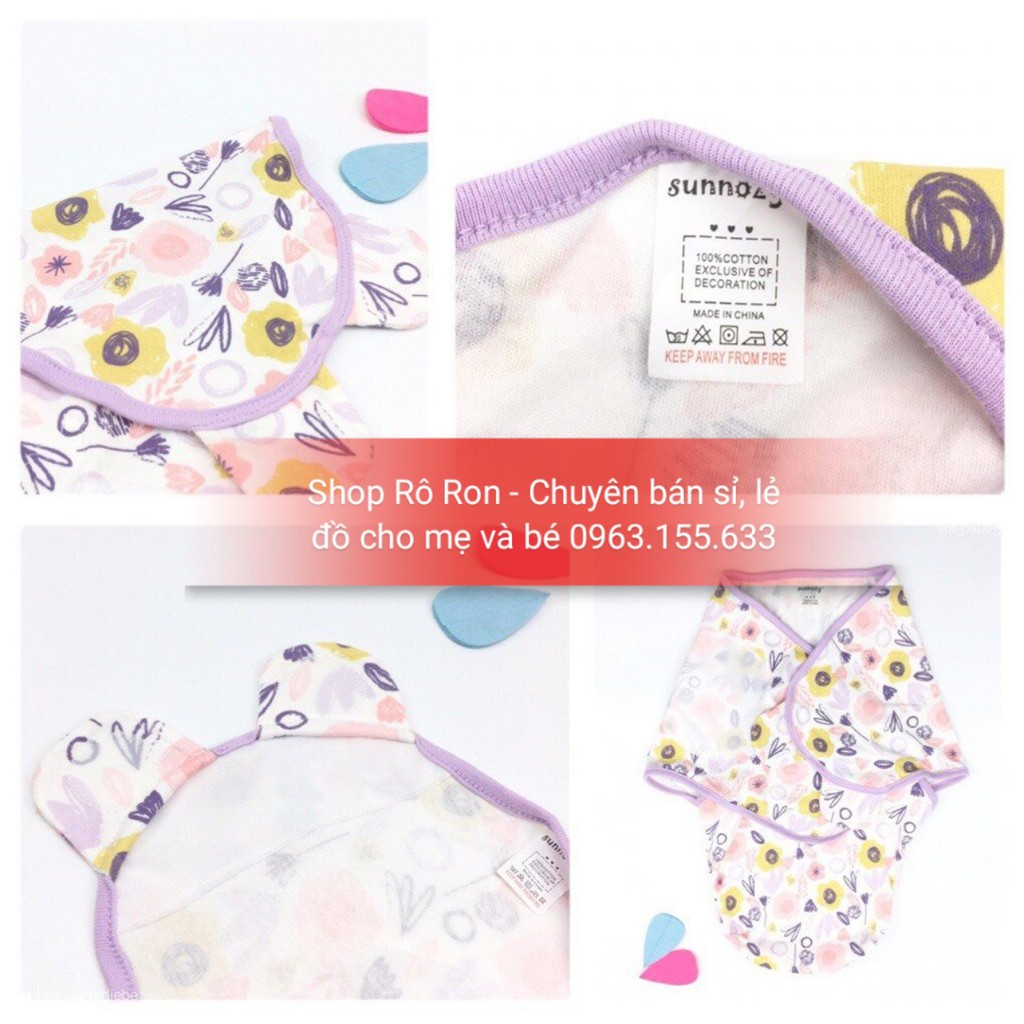 Ủ kén cotton SUNNOZY - Ủ kén chống giật mình cho bé - Shoproron