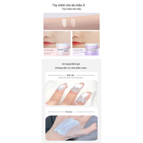 CandyMoyo Kem trang điểm làm sáng da tông màu kem che khuyết điểm trang điểm nude dưỡng ẩm