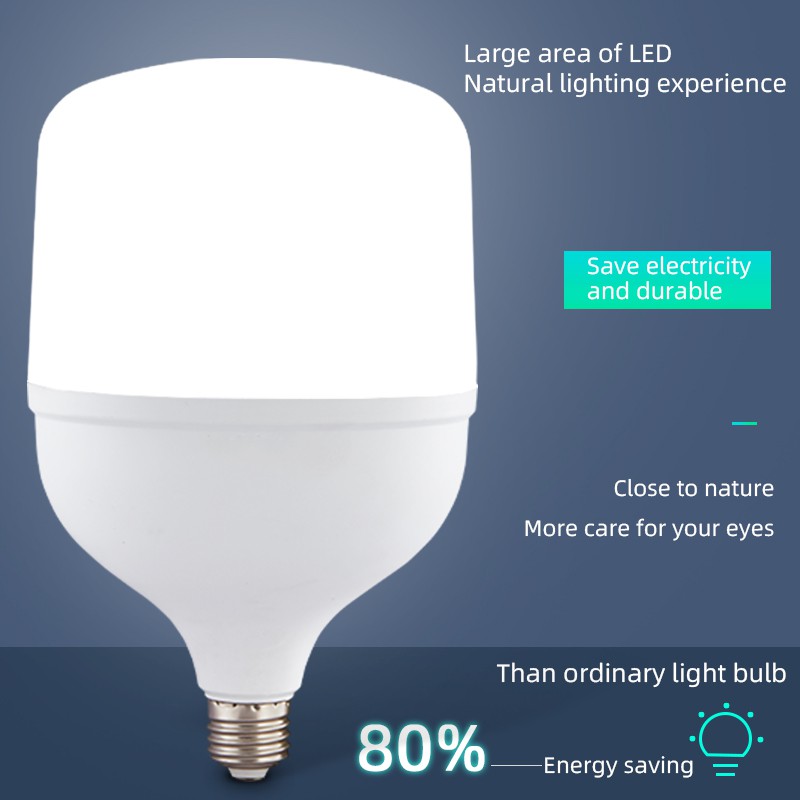 Bóng đèn LED Dạng búp tiết kiệm điện ánh sáng trắng không tia UV Công suất 10W 20W 30W 40W 50W Tản nhiệt tốt T-YGTP