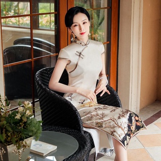 Sườn Xám Thêu Thêu Linh