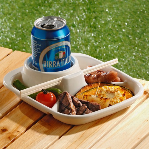 Khay đựng cơm chia ngăn, khay ăn dặm, ăn đồ nướng BBQ Inomata - hàng nội địa Nhật