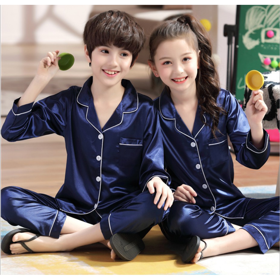 Bộ Đồ Ngủ Pijama Dài Tay 2 Món In Họa Tiết Hoạt Hình Cho Bé