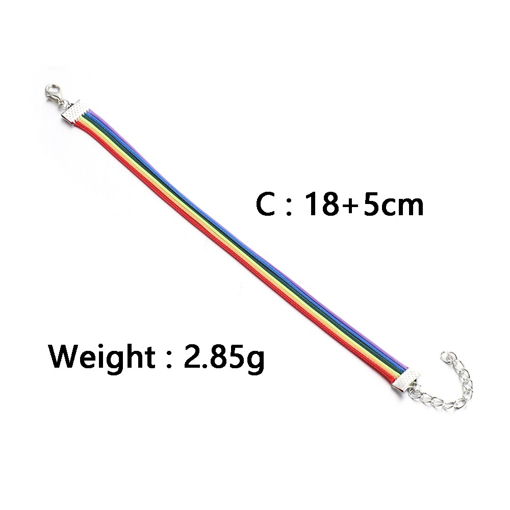 Vòng Đeo Tay Dây Sáp Nhiều Màu Cầu Vồng LGBT Thời Trang Cho Nam Và Nữ