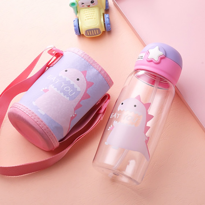 [NHỰA AN TOÀN] Bình nước cho bé đi học, Bình uống nước cho bé có ống hút 700ml chịu nhiệt tốt tặng kèm túi và dây đeo