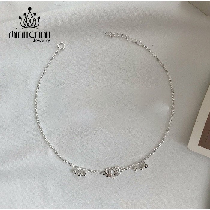 Lắc Chân Hoa Sen Mix Bi Bạc 925 - Minh Canh Jewelry