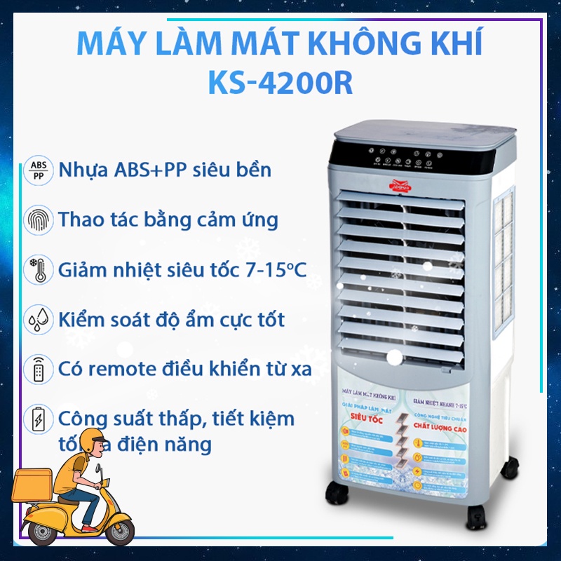 QUẠT HƠI NƯỚC,MÁY LÀM MÁT KHÔNG KHÍ KS-4200R+KS-4800R quạt hơi nước -quạt điều hòa -làm lạnh- 40 Lít(bảo hành 12 tháng)