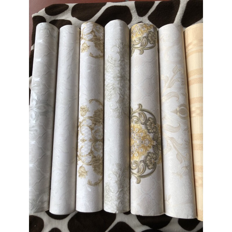 Thanh lý xả kho giấy dán tường khổ 53cm*10 mét dán keo sữa giấy dày đẹp vân nổi | BigBuy360 - bigbuy360.vn