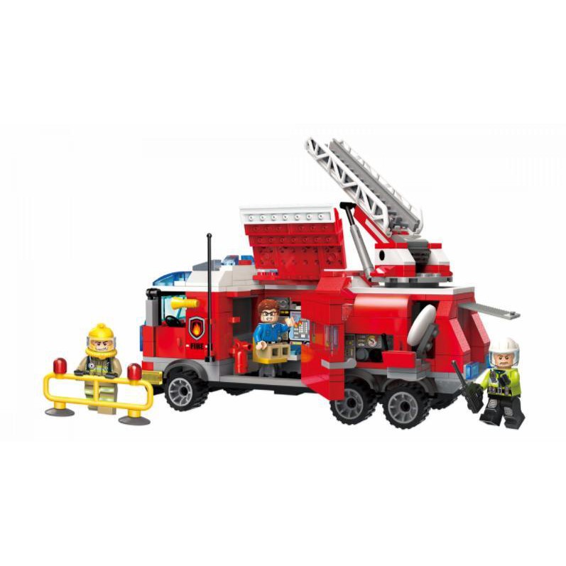 Đồ chơi Lắp ghép Mô hình Qman 2807 - Xe oto cứu hỏa làm nhiệm vụ