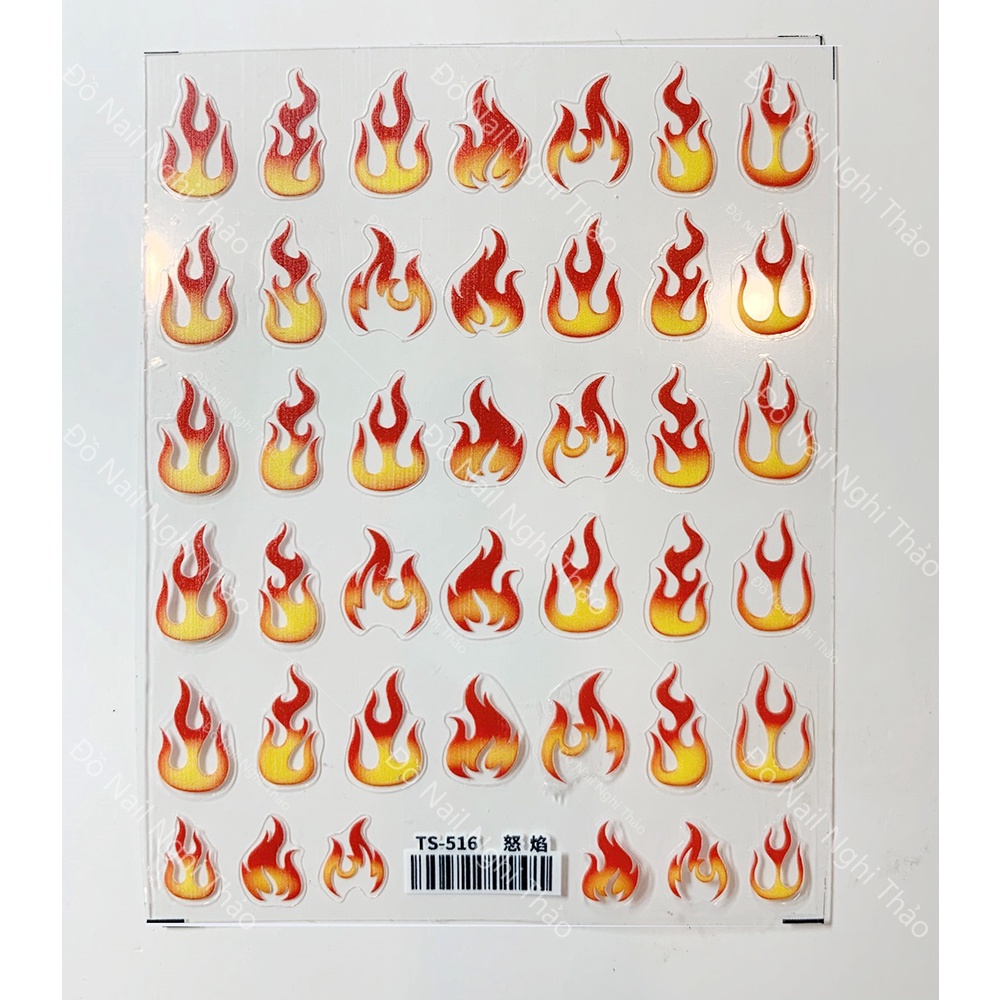 Sticker nail lụa lửa 5D LADURA