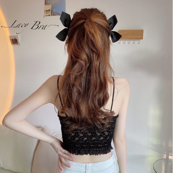 Áo Bra Rem Mềm Họa Tiết Nổi Bo Chun Lưng Xinh Xắn Lacy Bra - Al27