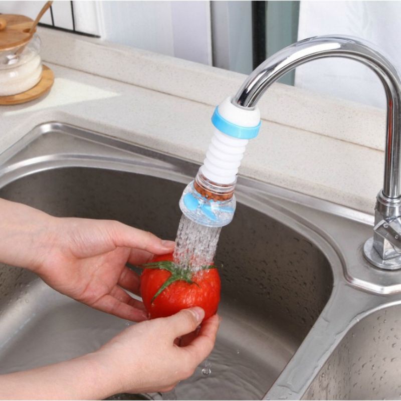 Đầu Vòi Lọc Nước Tăng Áp 360 Độ Có Thể Kéo Dài, Vòi Tăng Áp Lực Nước Rửa Chén Bát Có Khóa Cổ Dê, Cánh Quạt.