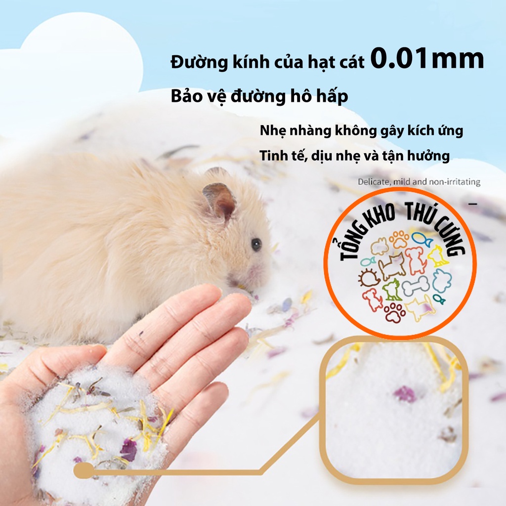 Cát tắm khô hamster, thỏ, bọ, sóc bay thú cưng nhỏ thương hiệu Jonsanty 950g
