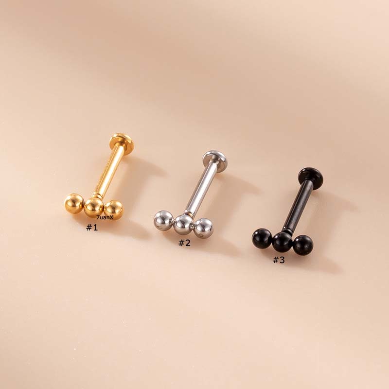 1 Khuyên Xỏ Môi 16 Viên Bằng Thép Không Gỉ