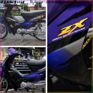 Tem rời WAVE nhỏ. Chế tem ZX tím đen nổi bật. Decal bền đẹp không bay màu