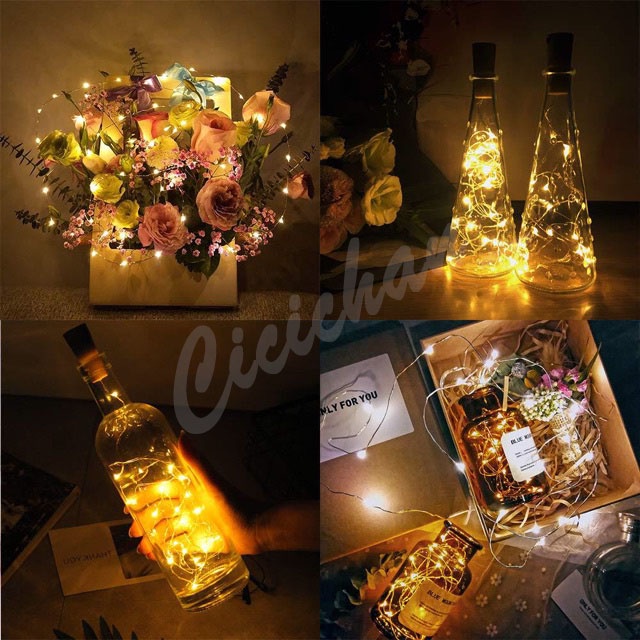 Dây đèn led đom đóm. Dây đèn Led 1mét - 2 mét dùng pin