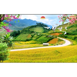 Tranh Dán Tường 3D, Thiên Nhiên Giao Hòa,288(Đã tích hợp sẵn keo)