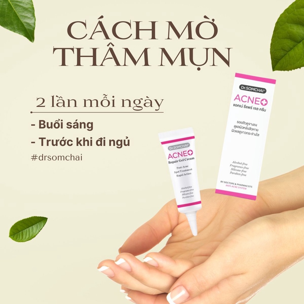 Kem phục hồi da sau mụn DR. SOMCHAI ACNE REPAIR GEL giúp mờ sẹo, vết thâm mụn, ngăn mụn quay trở lại 3g