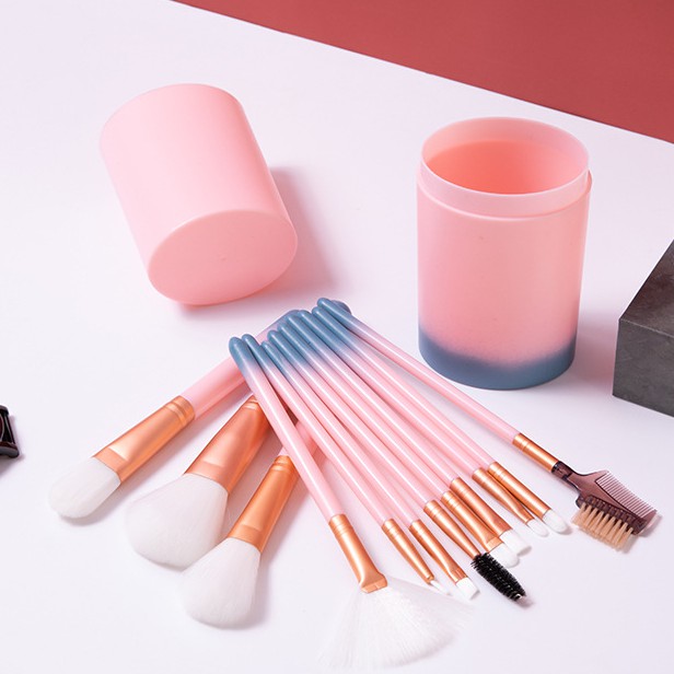 Set 12 cọ trang điểm chuyên nghiệp kèm hộp đựng chất lượng cao tiện dụng