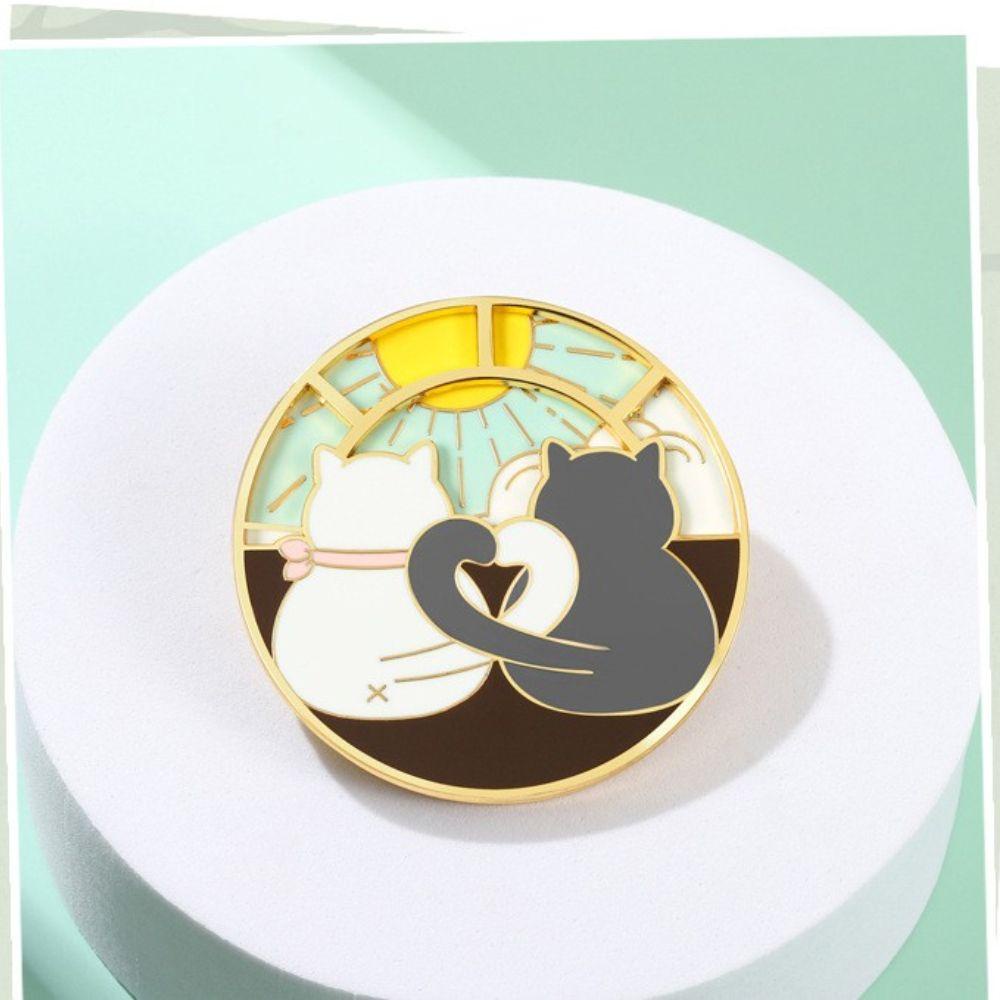 Trâm Cài Áo Hình Mèo VANES1 Tráng Men Dễ Thương Sáng Tạo Phong Cách Hàn Quốc Dành Cho Nữ