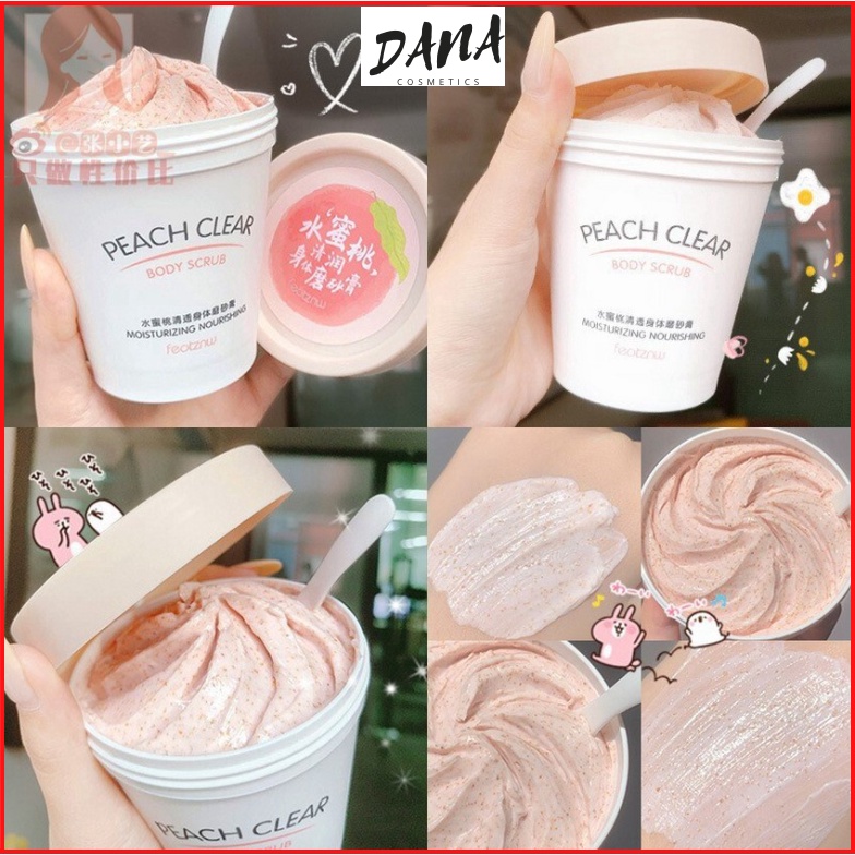 Muối tắm tẩy da chết body đào mini 200g kem tẩy da chết toàn thân DANA