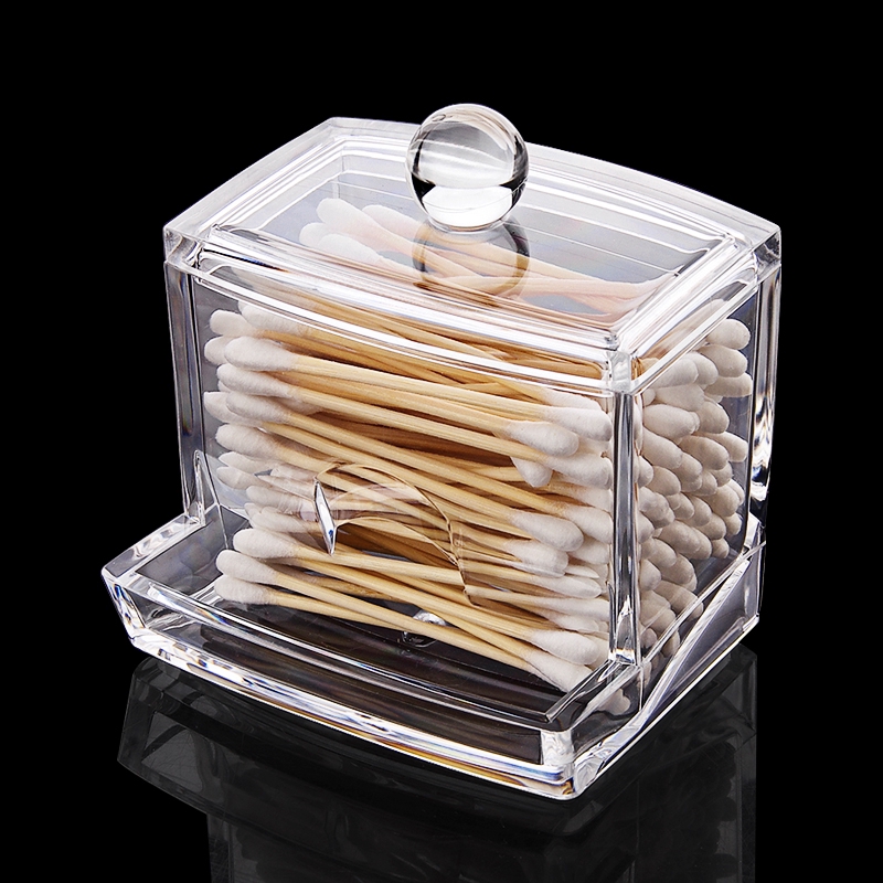 Clamshell Portable Mini Transparent Cotton Pad Storage Box/ Cosmetic Organizer for Cotton Pads, Cotton Swabs, Make Up Pads