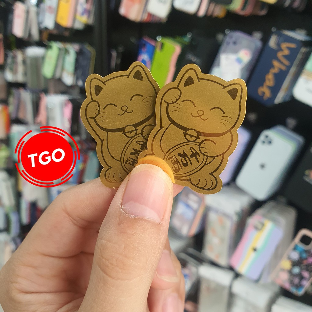 Miếng dán Mèo thần tài may mắn