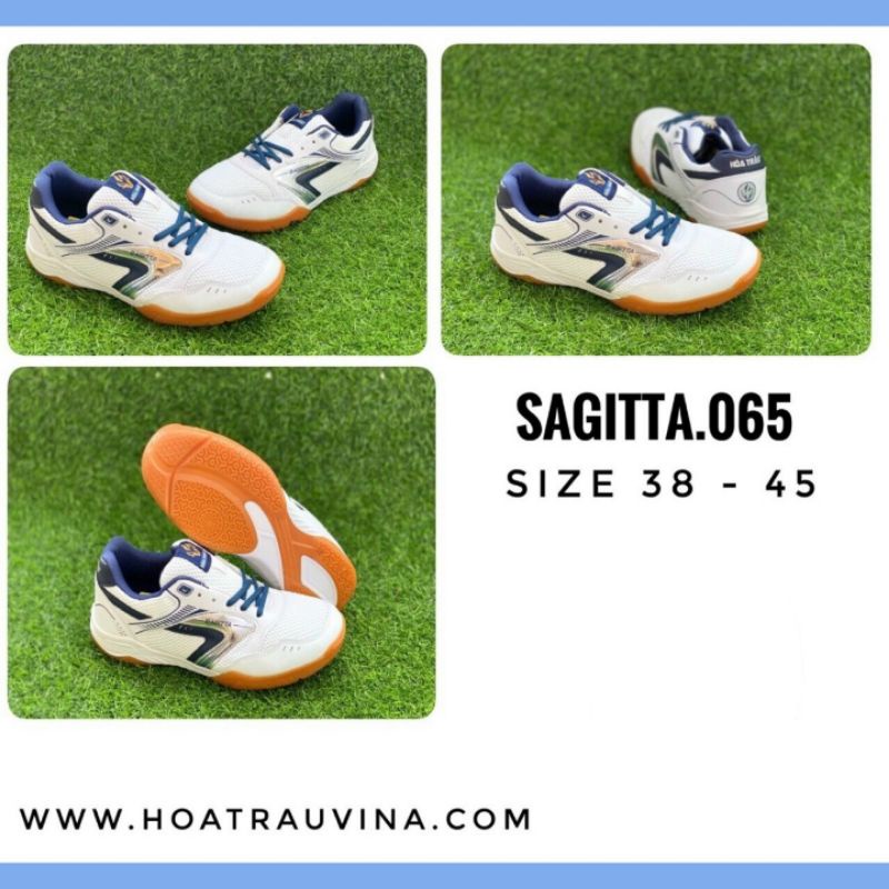 Giày cầu lông Nam nữ Hoả Trâu Sagttia 065 Xám vàng