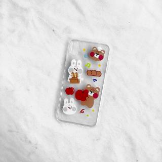 Ốp điện thoại trong suốt họa tiết gấu và thỏ bắt mắt cho IPHONE 6/6S 7/8 PLUS X/XS XR XS MAX 11 11PRO 11PRO MAX