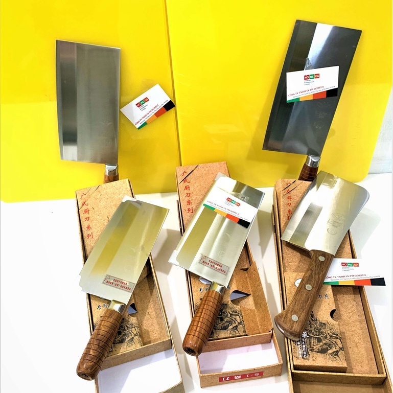 Dao chặt xương, gà vịt, bằm, thái thịt, - cán gỗ [cao cấp] cầm chắc tay, thép không gỉ - siêu bén, lưỡi dao dày