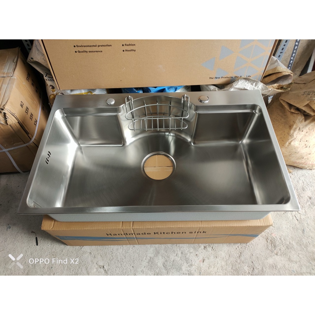 Chậu rửa chén bát inox 304 KT 7848 ,1 hộc lớn, dày 2ly