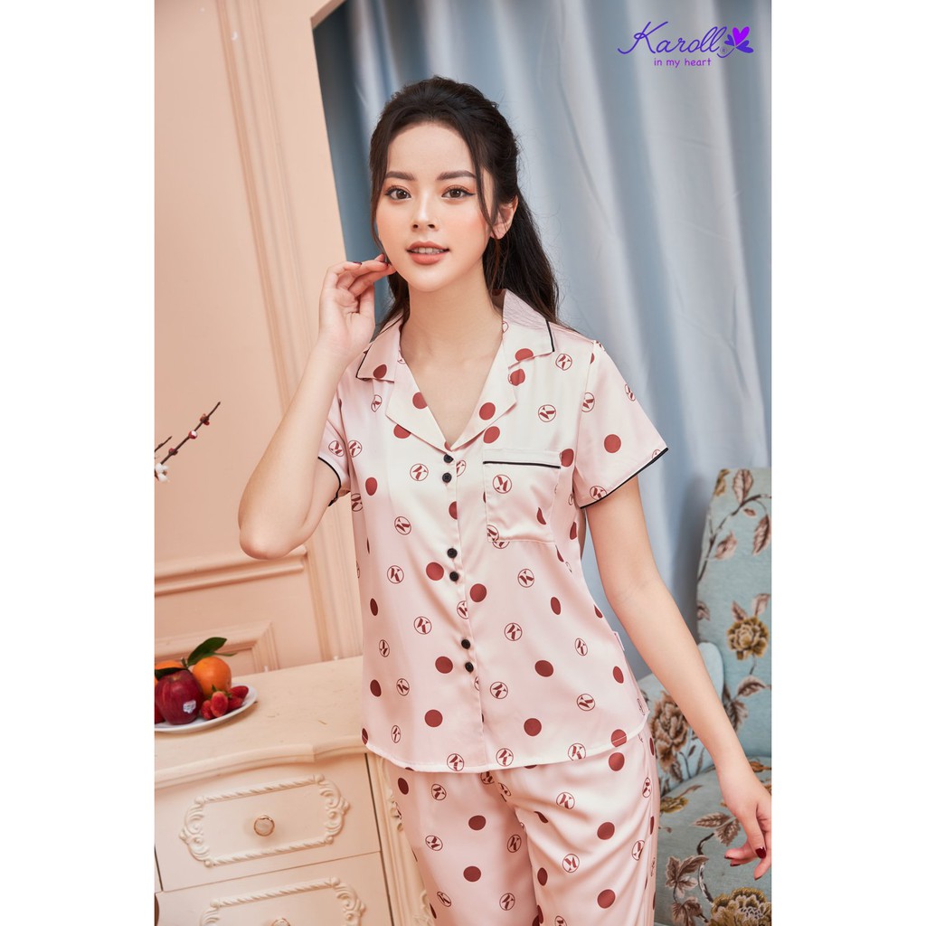Set lụa cao cấp họa tiết  hãng Karoll NH21.166