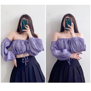 Áo Croptop Bẹt Vai TH04 | GINNY OFFICAL