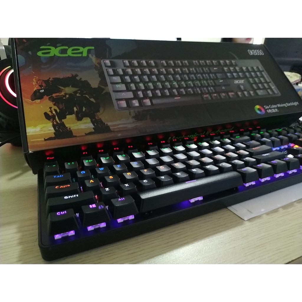 Bàn phím cơ chuyên game giá rẻ Acer OKB050 SW Blue, full box bảo hành 12 tháng