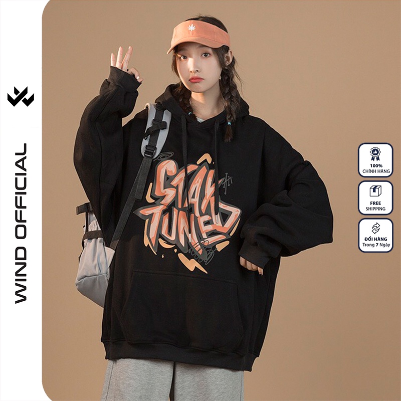 Áo hoodie form rộng WIND unisex nỉ bông STAY HD11 thời trang nam nữ oversize ulzzang | BigBuy360 - bigbuy360.vn