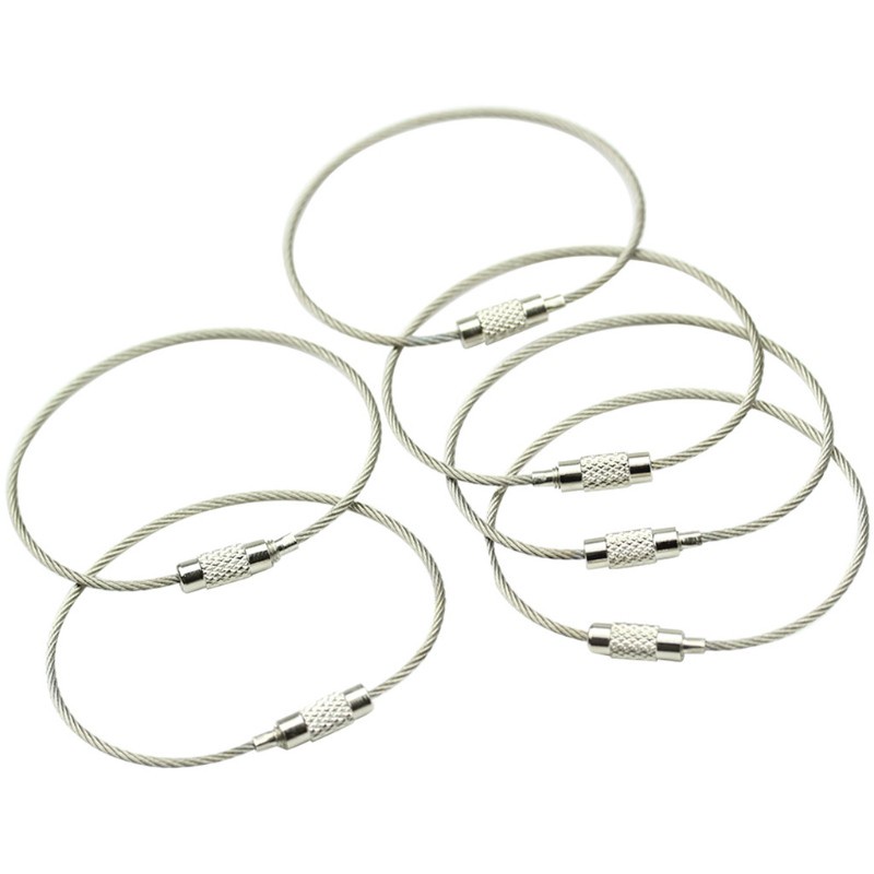 Set 10 dây cáp làm móc khóa bằng thép không gỉ tiện dụng