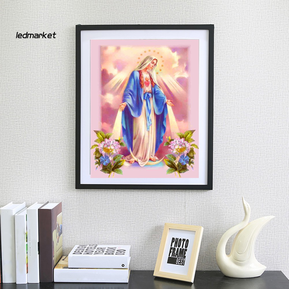 Bộ Tranh Đính Đá  d Tự Làm   Hình Đức Mẹ Mary Đẹp Mắt Kèm Phụ Kiện